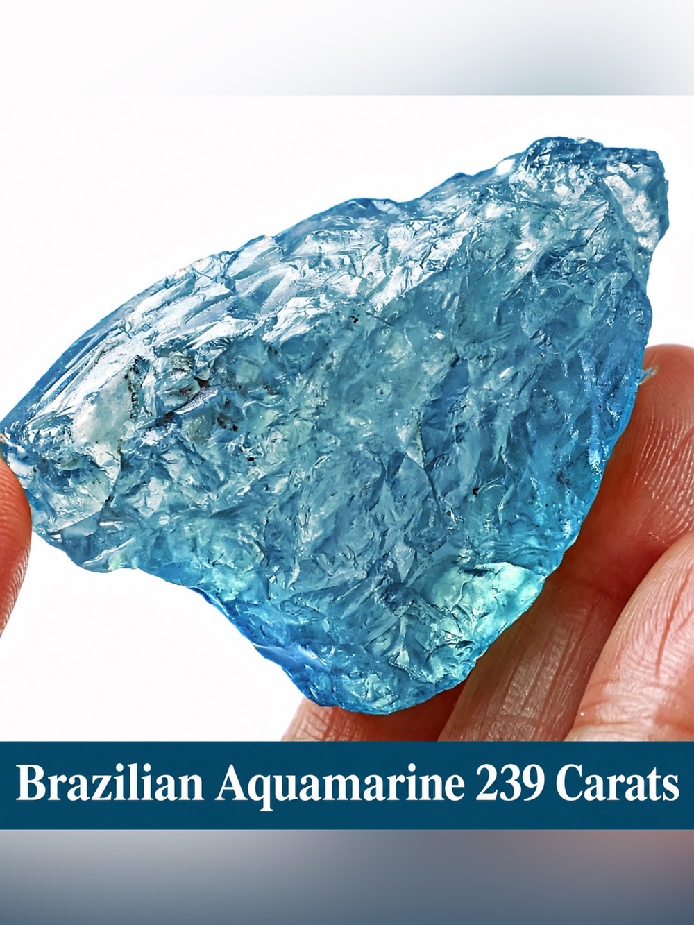 239ct Natural Aquamarine Mineral Specimen Brazilian Mined